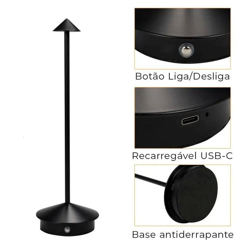 Luminária de Mesa Portátil Stella