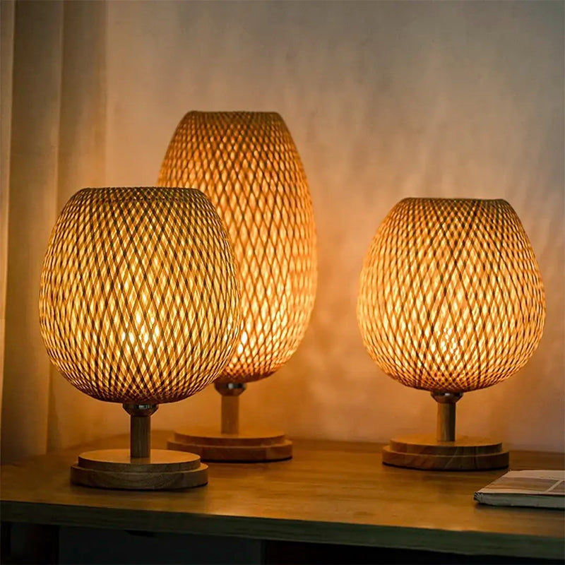 Luminária de Mesa Rattan Artesanal