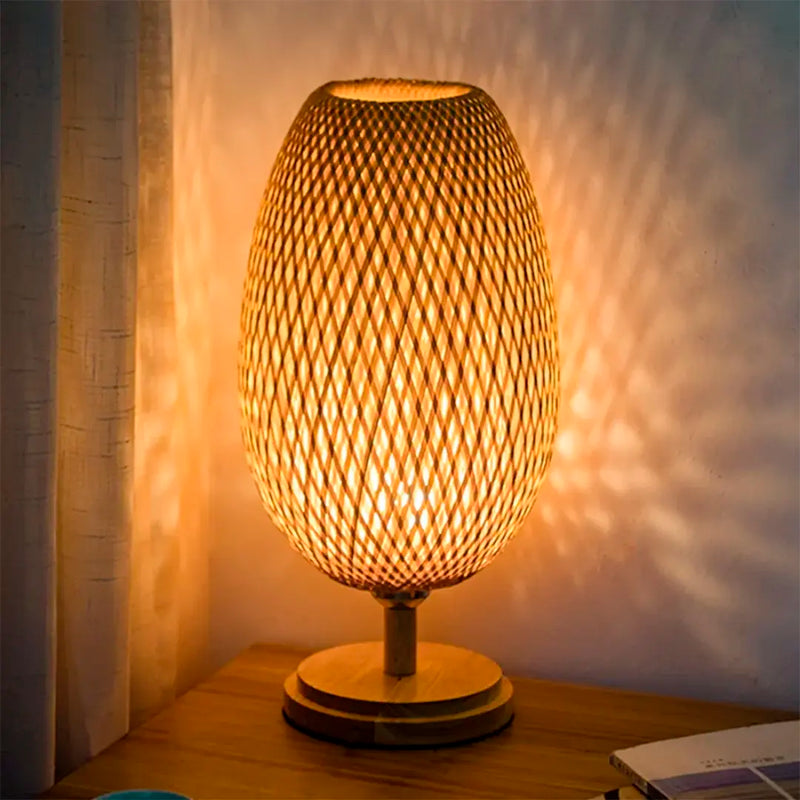 Luminária de Mesa Rattan Artesanal