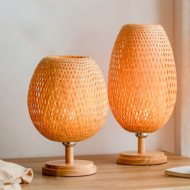 Luminária de Mesa Rattan Artesanal