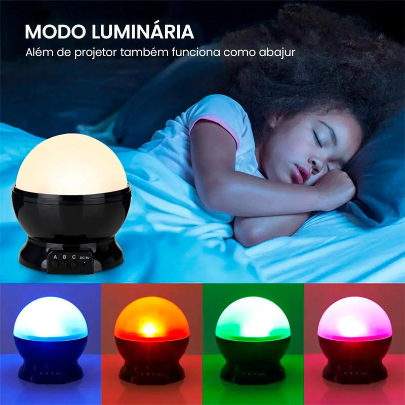 Luminária e Projetor Quarto Mágico