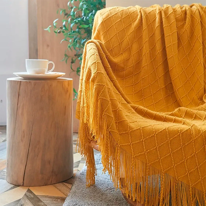 Manta para Sofá Decorativa Geométrica