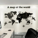 Mapa Mundi de Parede em Acrílico 3D