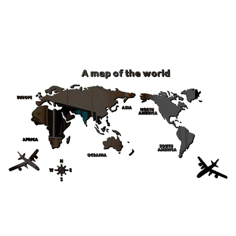 Mapa Mundi de Parede em Acrílico 3D