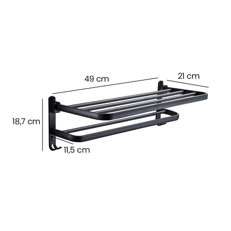 Porta Toalha para Banheiro Duplo Retrátil