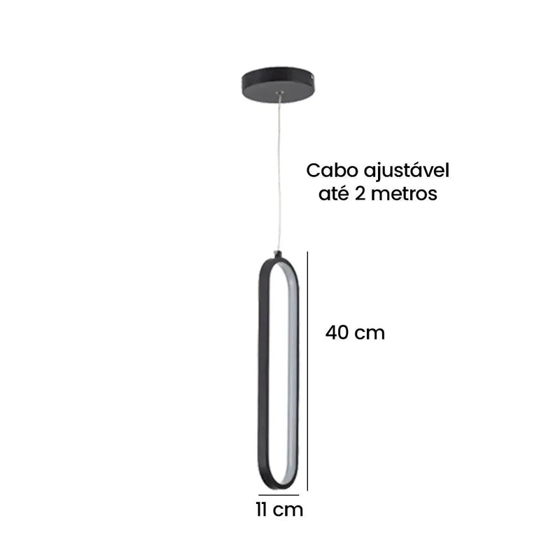 Luminária Pendente Oval Minimal