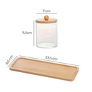 Porta Cotonete e Algodão com Tampa de Bambu