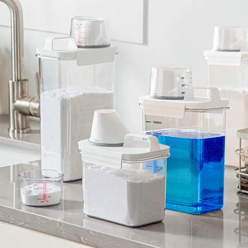 Porta Sabão em Pó e Amaciante Hermético