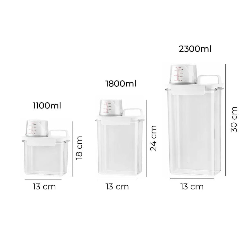 Porta Sabão em Pó e Amaciante Hermético