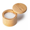 Porta Temperos de Bambu Natural com Tampa Magnética - 2 unidades