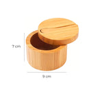 Porta Temperos de Bambu Natural com Tampa Magnética - 2 unidades