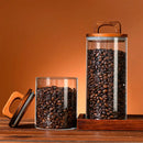 Pote Hermético de Vidro com Tampa de Madeira