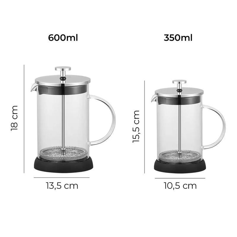 Prensa Francesa de Vidro e Aço Inox