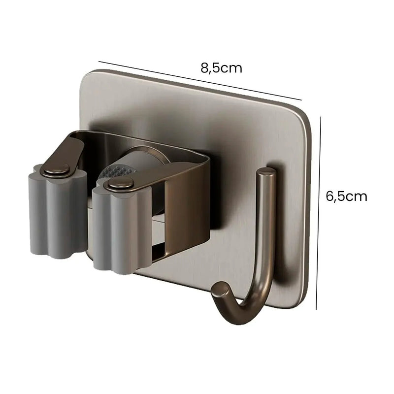 Suporte Organizador em Aço Inoxidável para Vassouras e Rodos