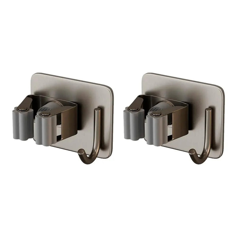 Suporte Organizador em Aço Inoxidável para Vassouras e Rodos