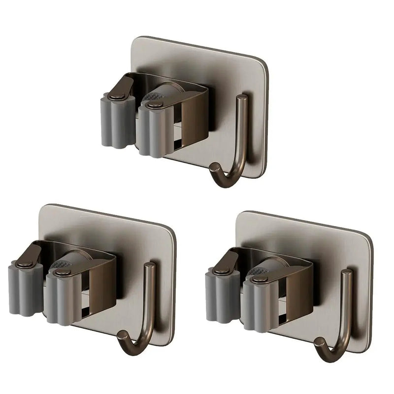 Suporte Organizador em Aço Inoxidável para Vassouras e Rodos