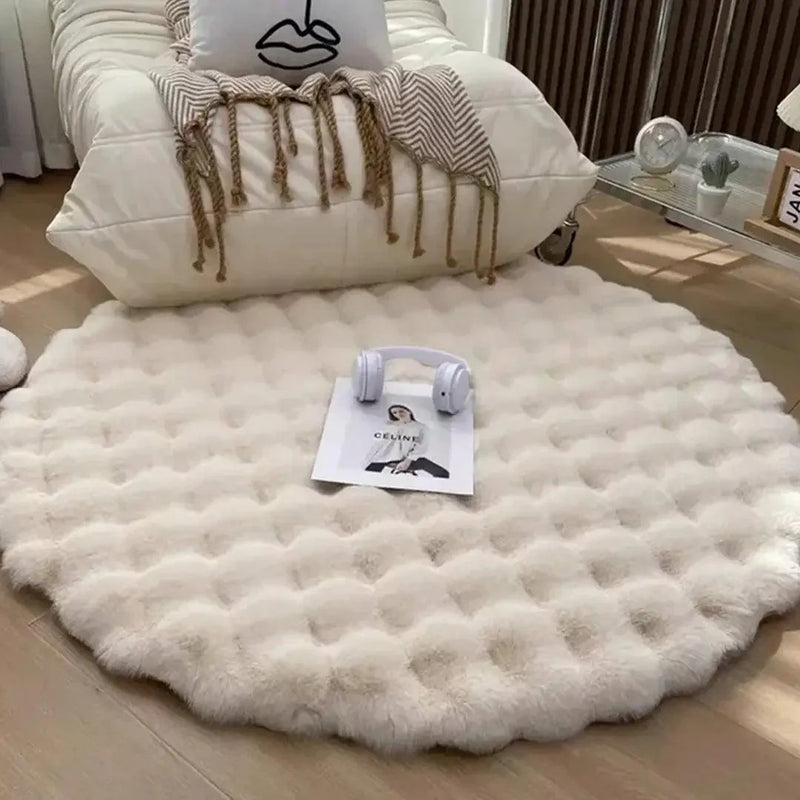 Tapete Redondo Felpudo para Sala e Quarto