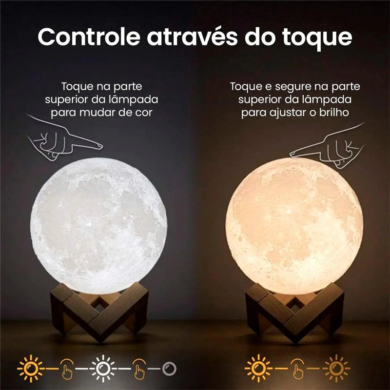 Luminária Lua Cheia 3D